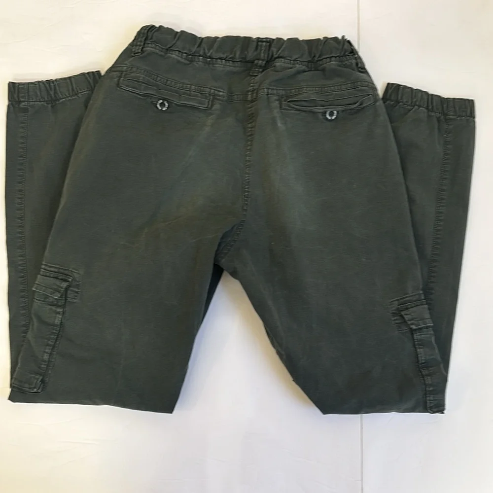 Castro army green Casual Cargo Pant unisex multi pocket utility drawstring waist